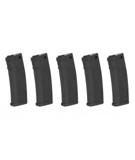 Set of 5 125BBs S-Mag Mid-Cap magazines - black